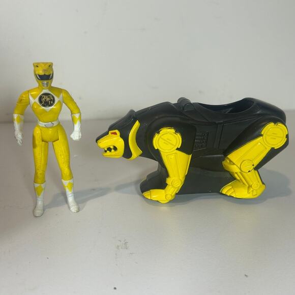 POWER RANGERS VTG 1995 Deluxe Ninja Megazord Yellow Bear Zord MMPR Bandai Saban - Picture 1 of 6